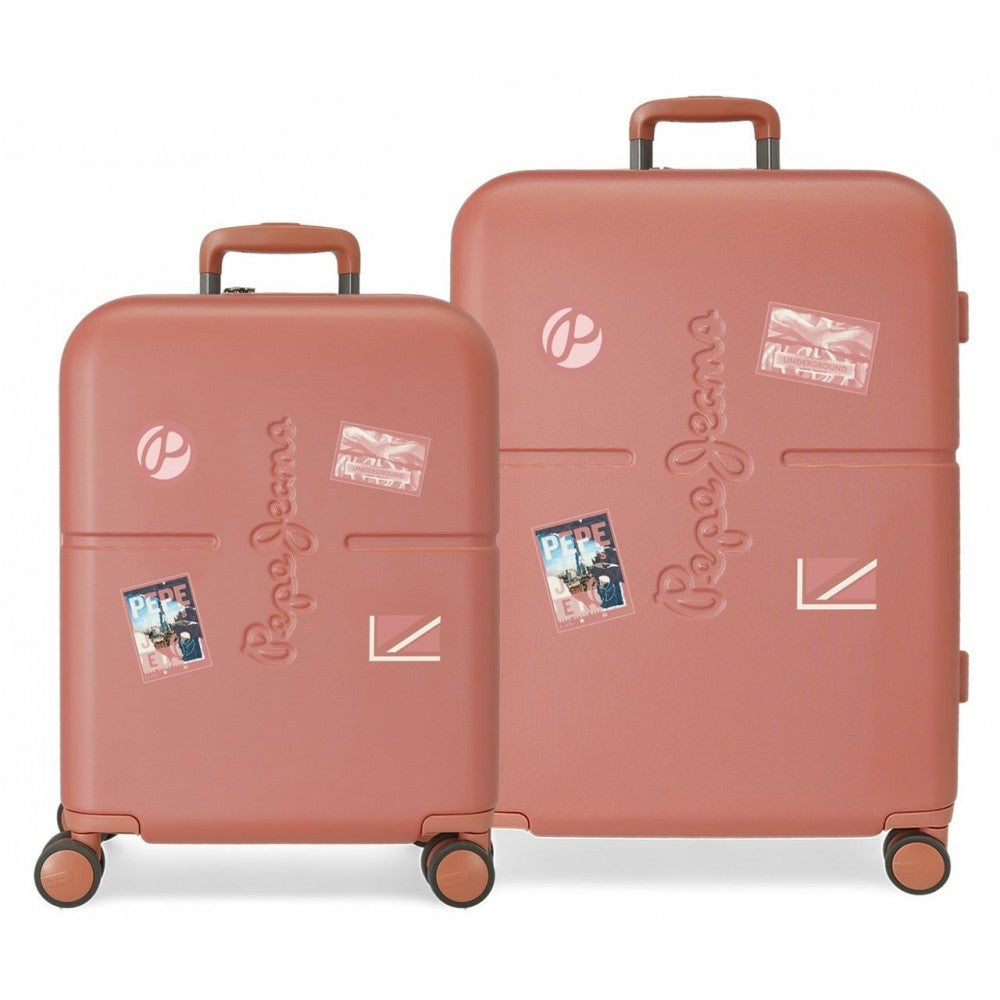 Set of suitcases Pepe Jeans Chest rigid terracotta 55-70cm