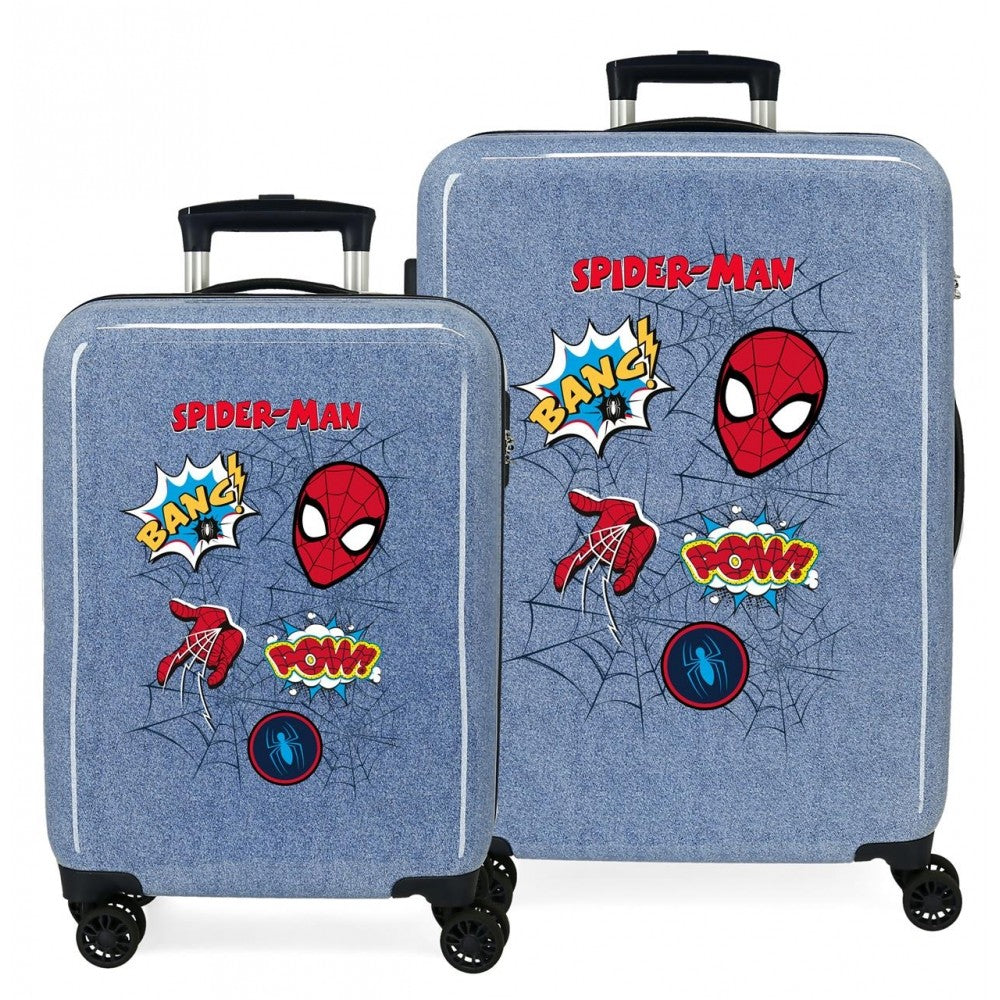 Ensemble de valises Spiderman Denim rigide 55-68cm