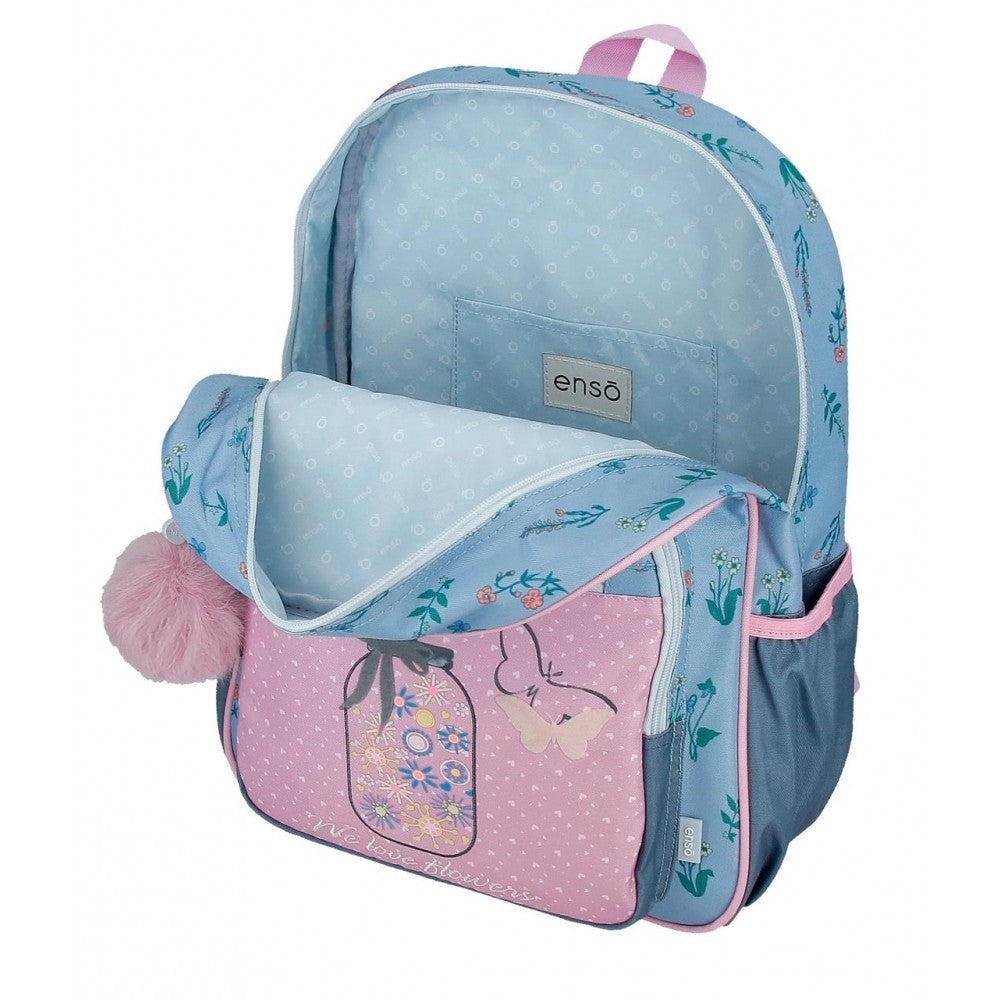 Mochila Escolar Enso We Love Flowers con carro