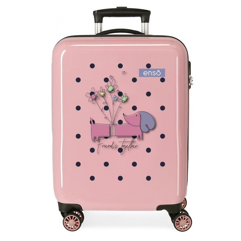 Cabin suitcase Enso Friends Together rigid 55 cm turquesa
