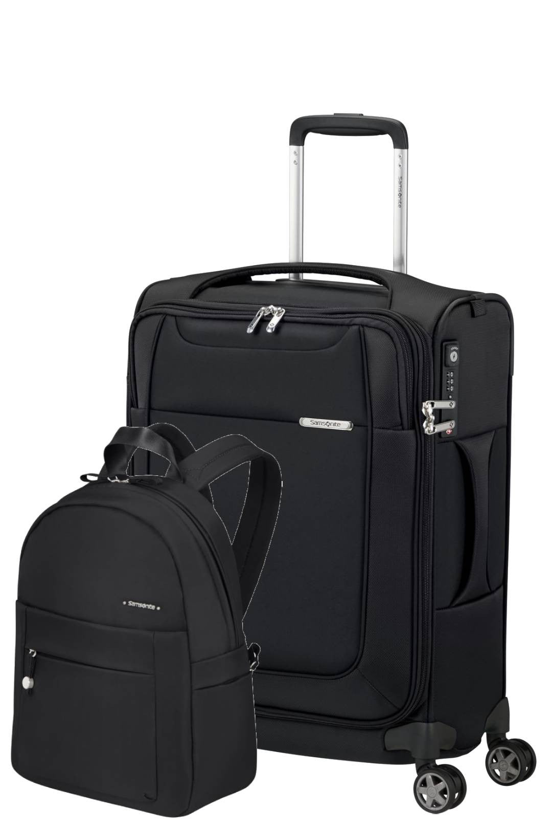 SAMSONITE SET D´LITE Kabinenkoffer 55CM + Rucksack 14" MOVE 4.0 Schwarz