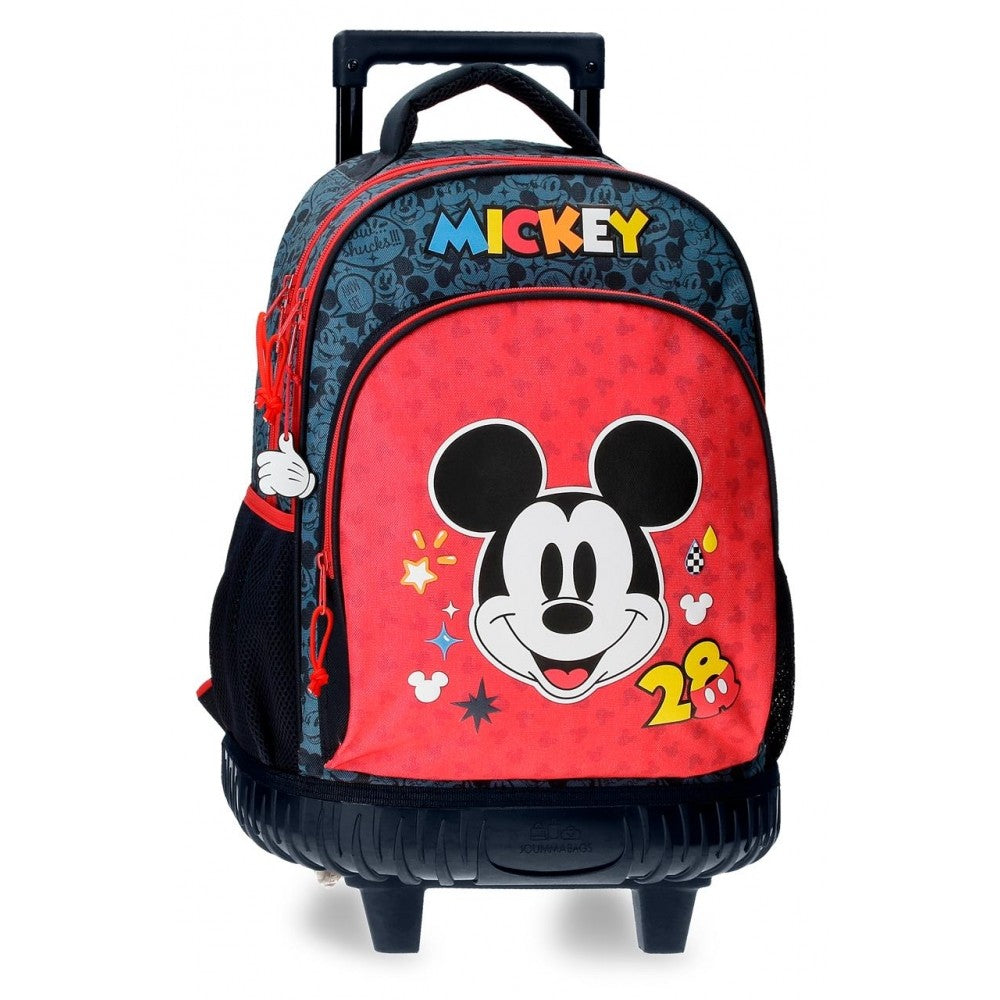 Backpack with two wheels and two compartments Mickey Get Moving
