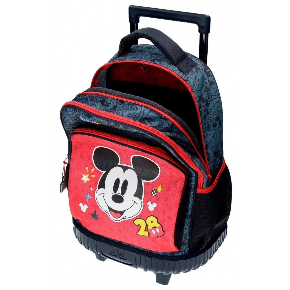 Backpack with two wheels and two compartments Mickey Get Moving