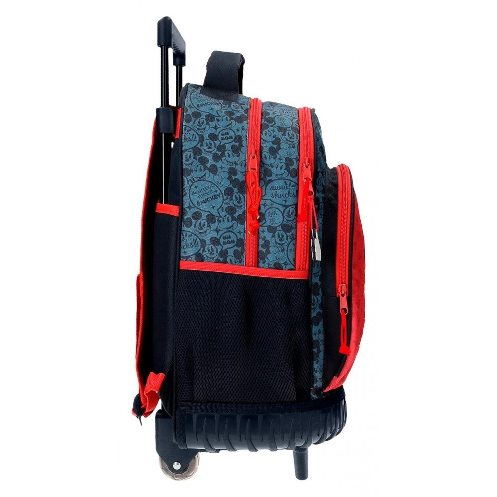 Backpack with two wheels and two compartments Mickey Get Moving
