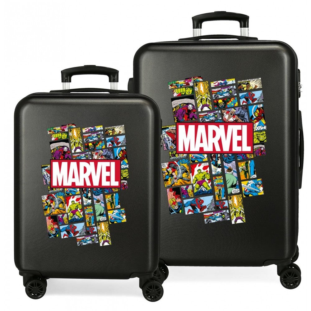 Ensemble de valises Comic Marvel rigide 55-68cm Noir