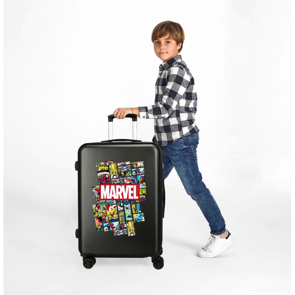 Ensemble de valises Comic Marvel rigide 55-68cm Noir