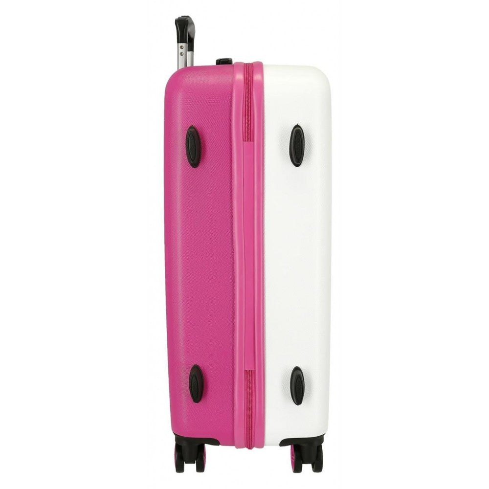 Valigia media Girl Gang Hello Kitty rigido 68cm Bianco e rosa