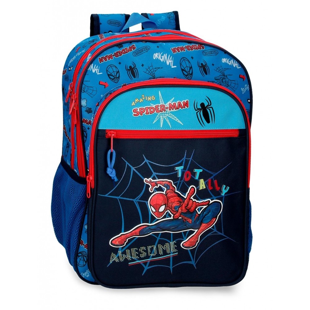 Schoolrugzak Spiderman Totally awesome 42 cm Twee compartimenten aanpassen aan de auto