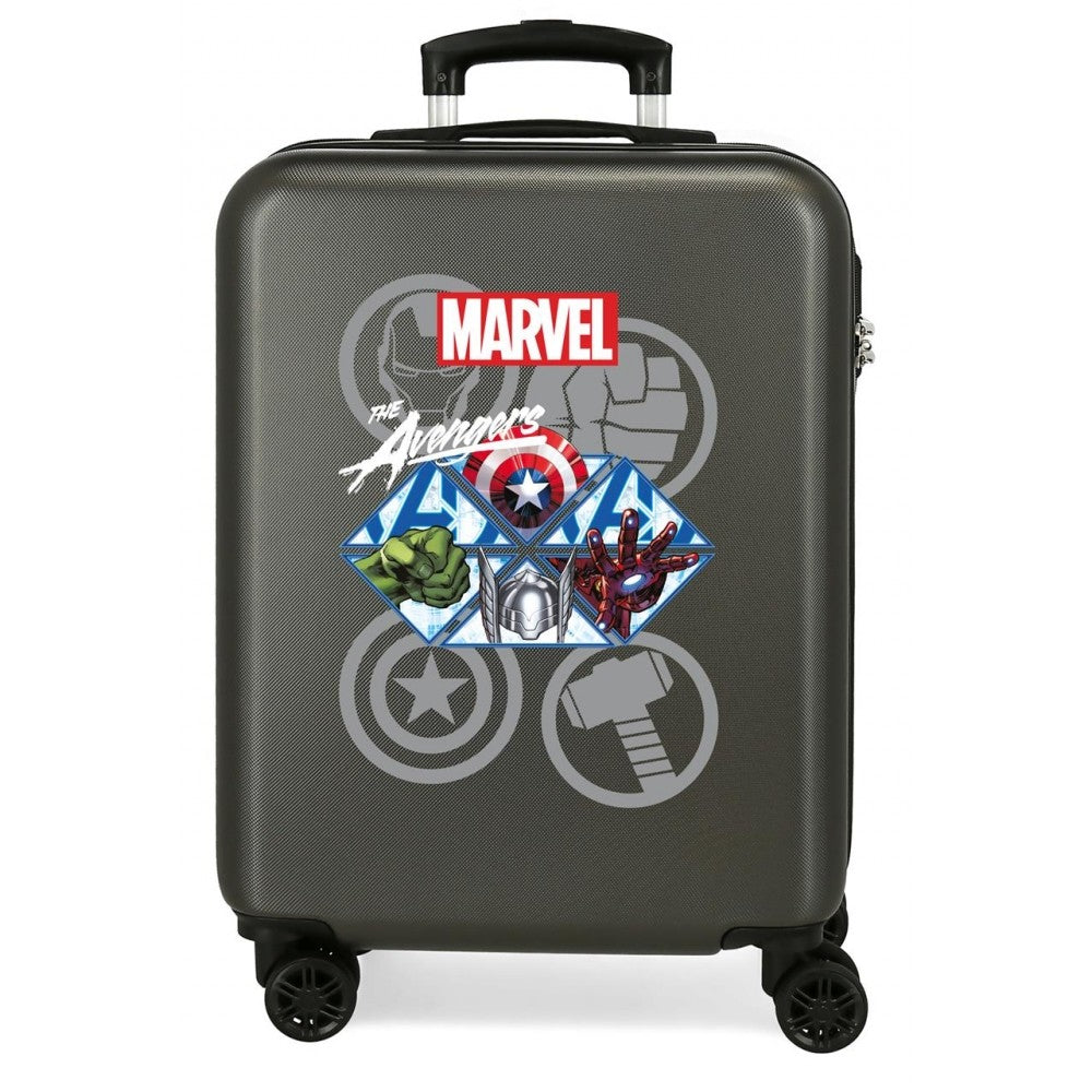 Cabinekoffer Avengers Heroes onbuigzaam 55cm antraciet