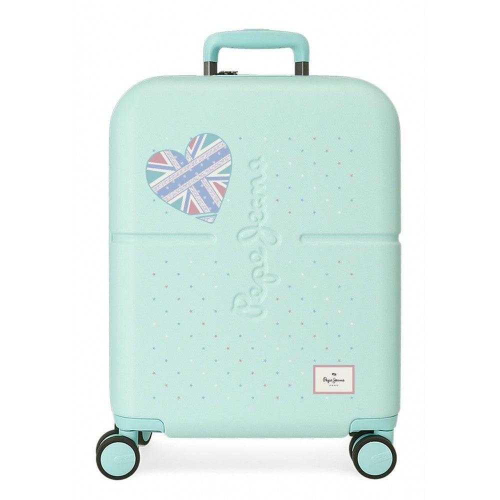 Cabin suitcase Pepe Jeans Nerea rigid expandable turquoise 55cm