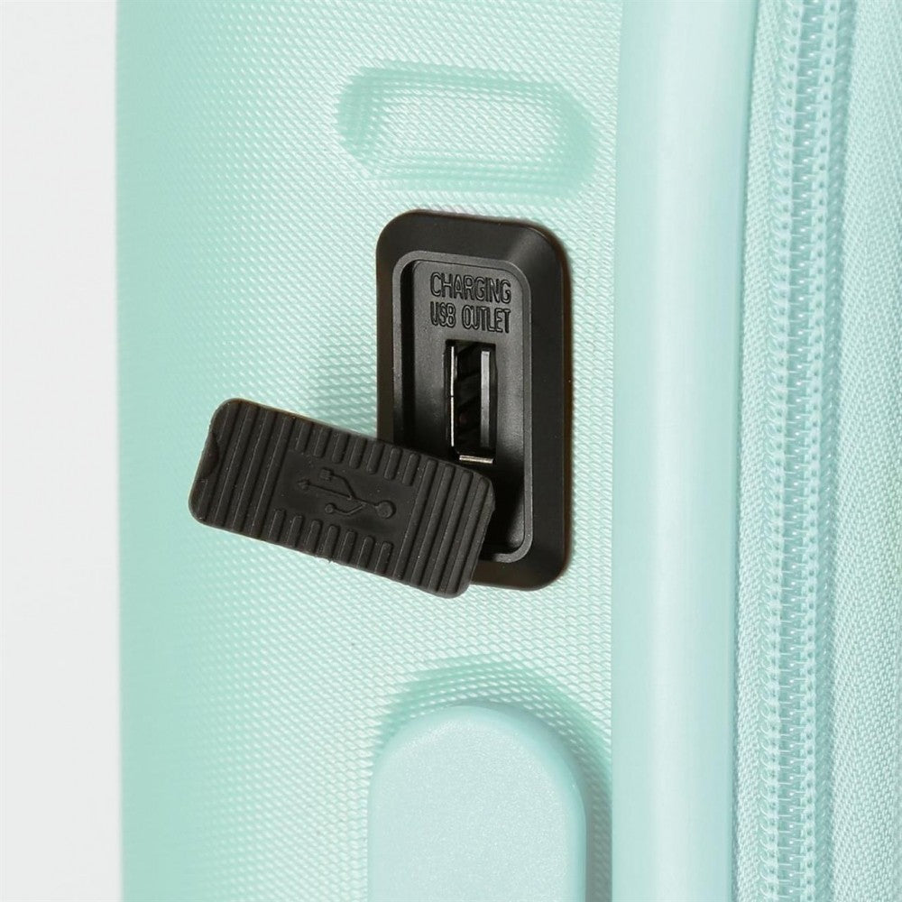 Cabin suitcase Pepe Jeans Nerea rigid expandable turquoise 55cm