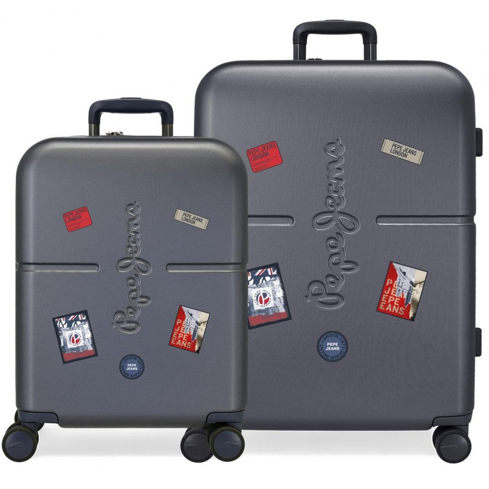Ensemble de valises Pepe Jeans Kay bleu marine rigide 55-70cm
