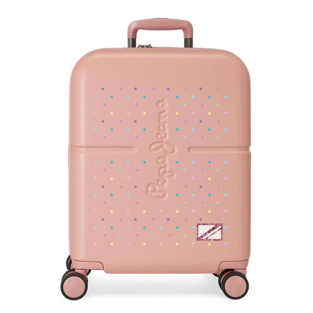 Cabin suitcase Pepe Jeans Carina Rigid expandable clear rose 55cm