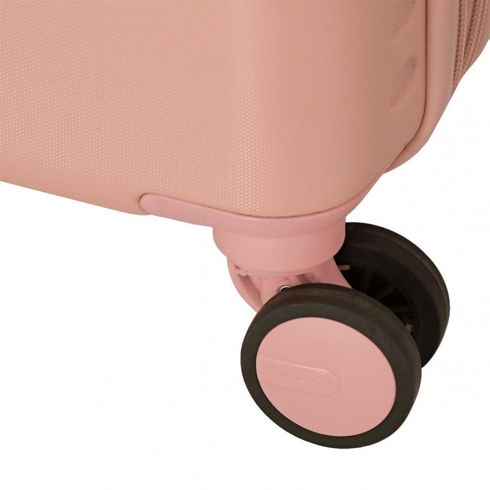 Cabin suitcase Pepe Jeans Carina Rigid expandable clear rose 55cm