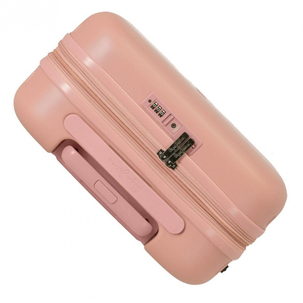 Cabin suitcase Pepe Jeans Carina Rigid expandable clear rose 55cm
