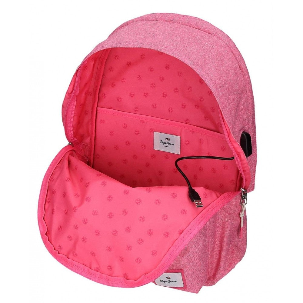 TWO COMPUTERS BACKGROUND Backpack Pepe Jeans Luna With car