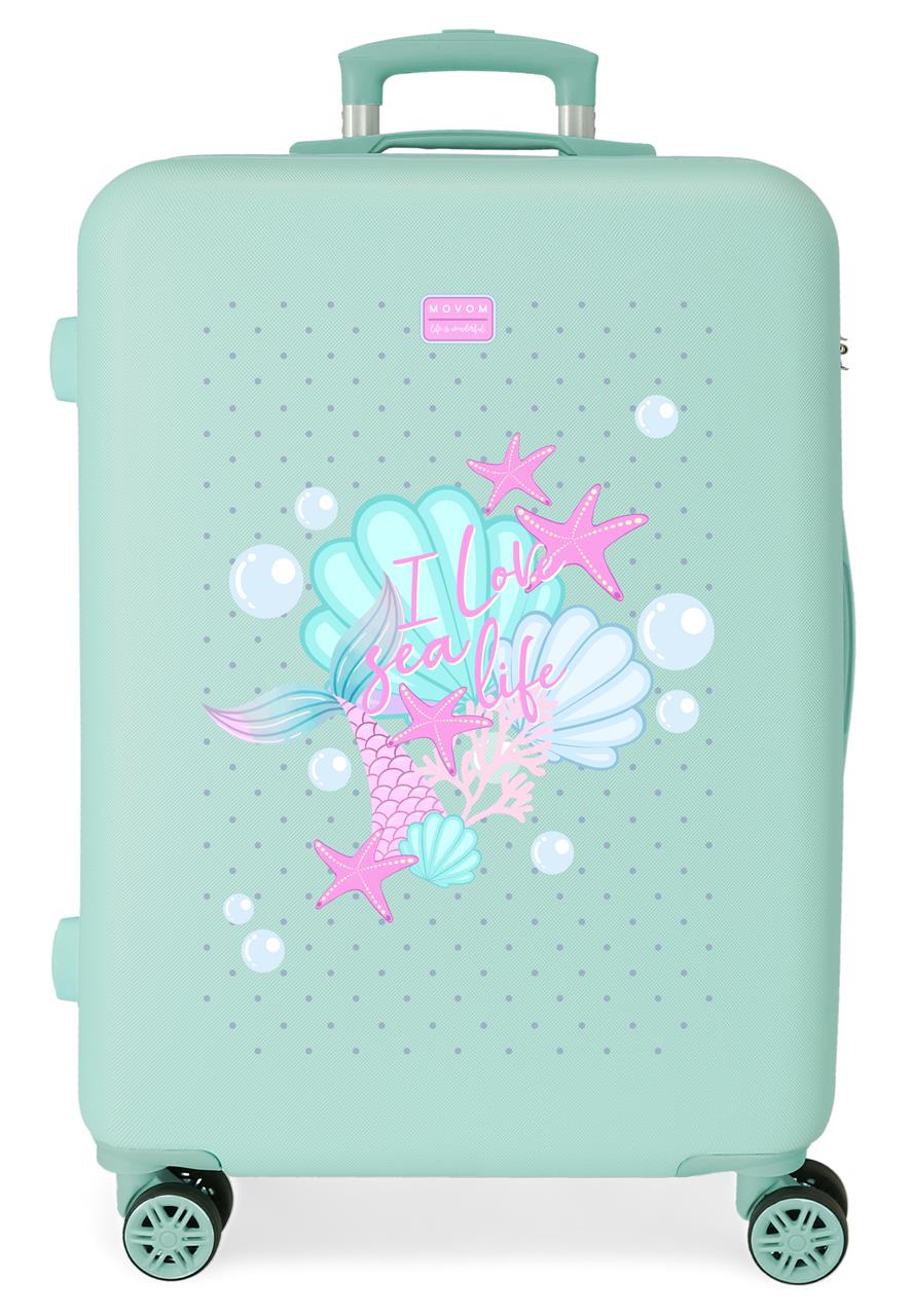 3051241 TROLLEY ABS 68CM. 4R. MOVOM I LOVE SEA LIFE TURQUOISE
