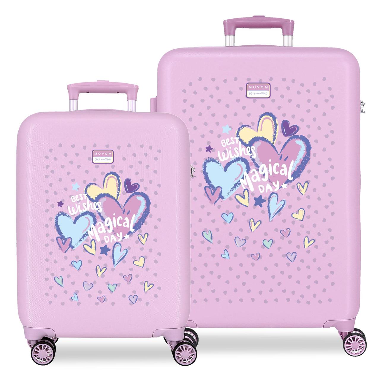 3211442 SET/2 TROLLEY ABS 55-65CM. 4R. MOVOM AUGURI LIL