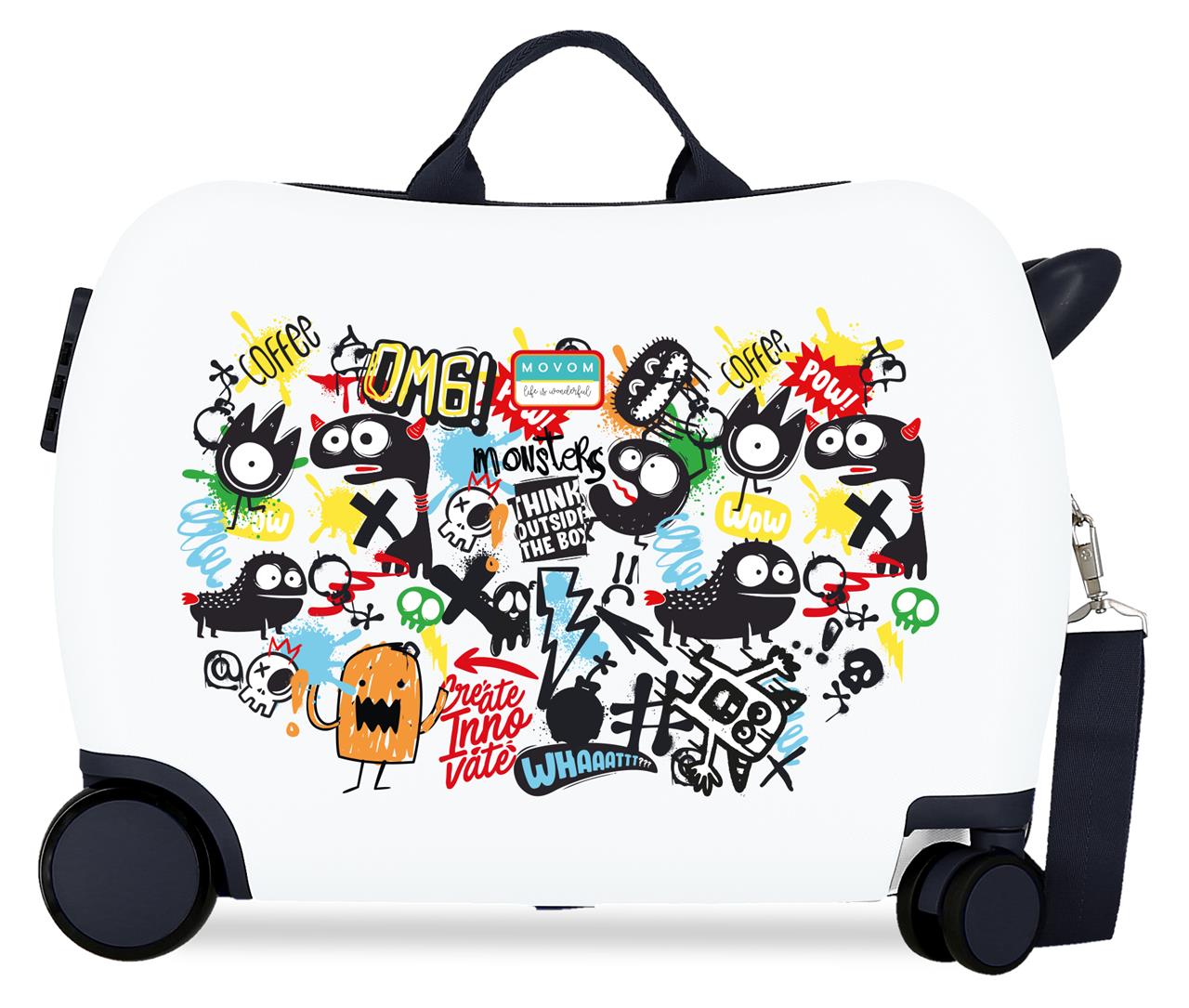 3279841 MALETA INF.ABS 4R.(2 MULTI.) 50CM. MOVOM MONSTERS BL