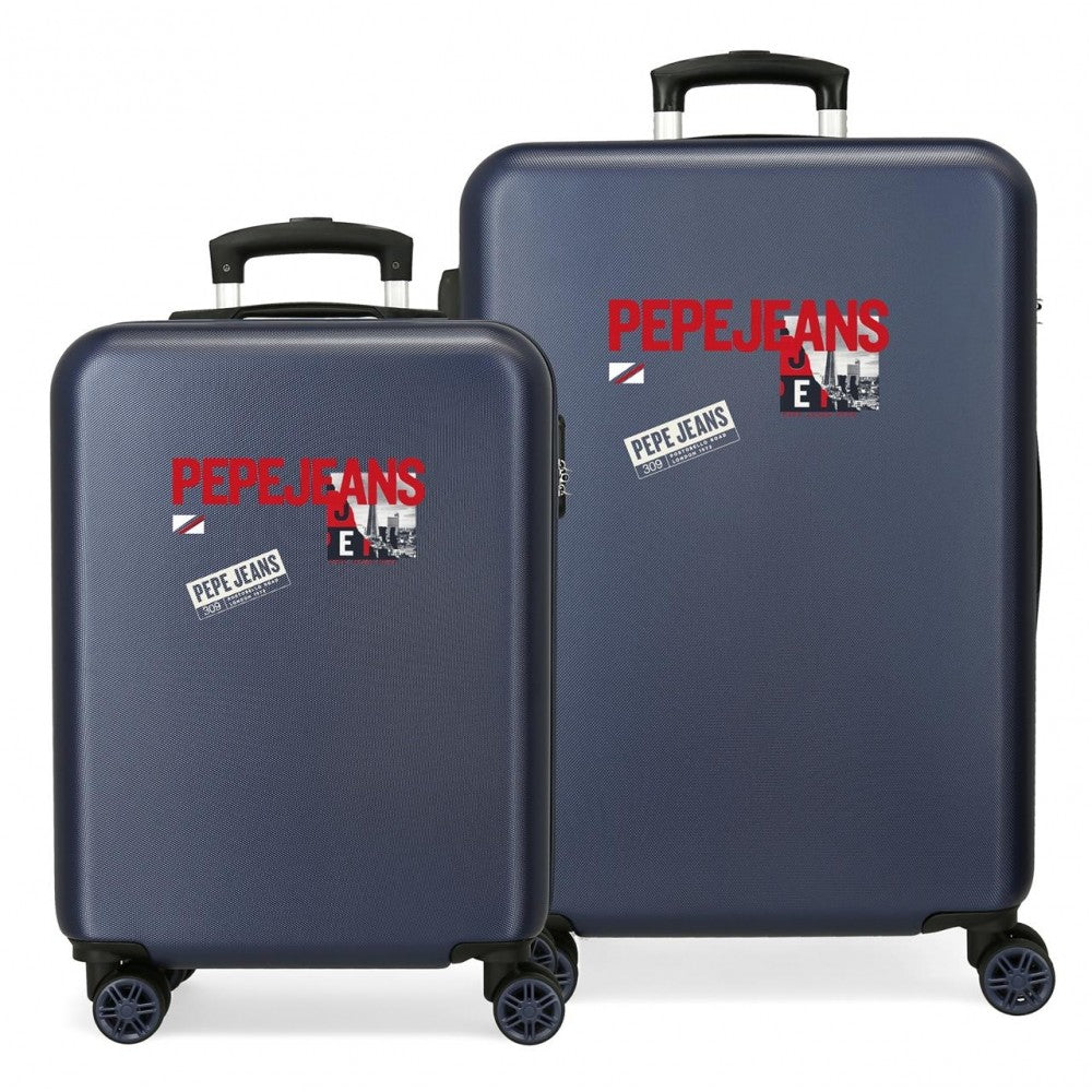 Set of suitcases Pepe Jeans Dikram rigid 55-65cm navy blue