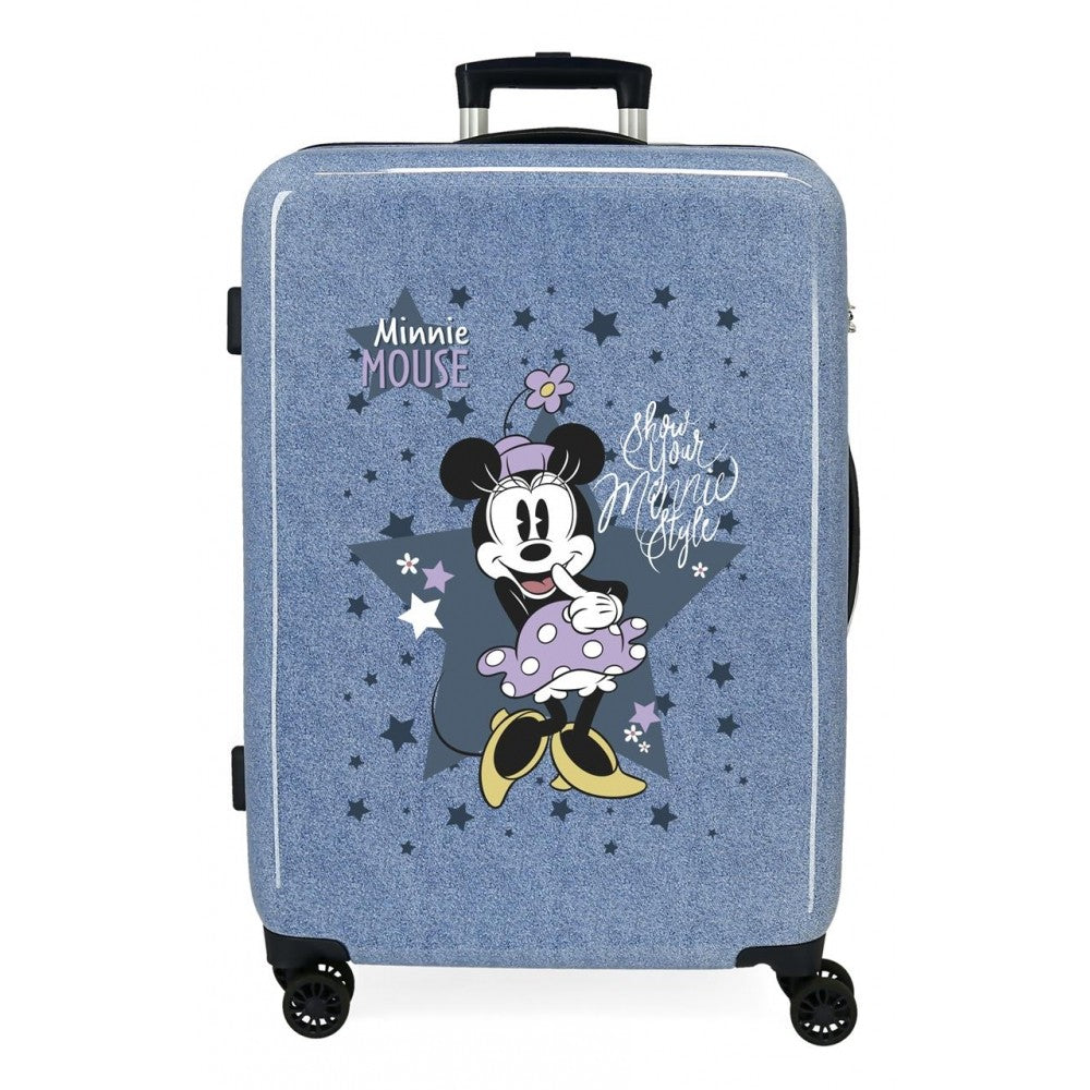 Mala média Minnie Style rígido 68cm denim