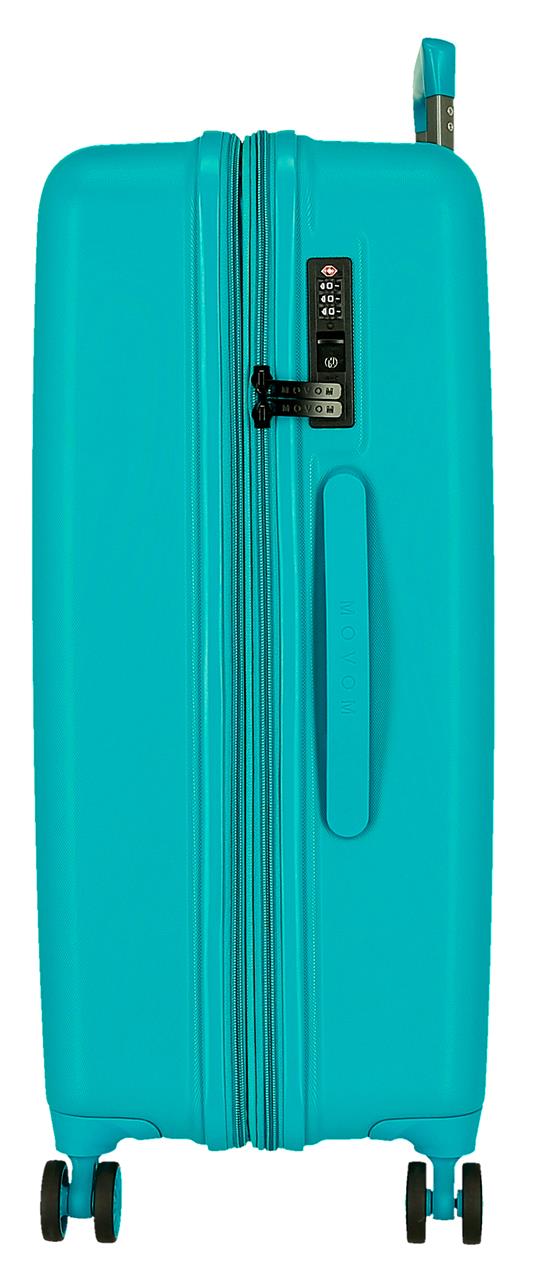 531926C TROLLEY ABS 68CM. C/EXP. 4R. MOVOM WOOD TURQUOISE VOIR