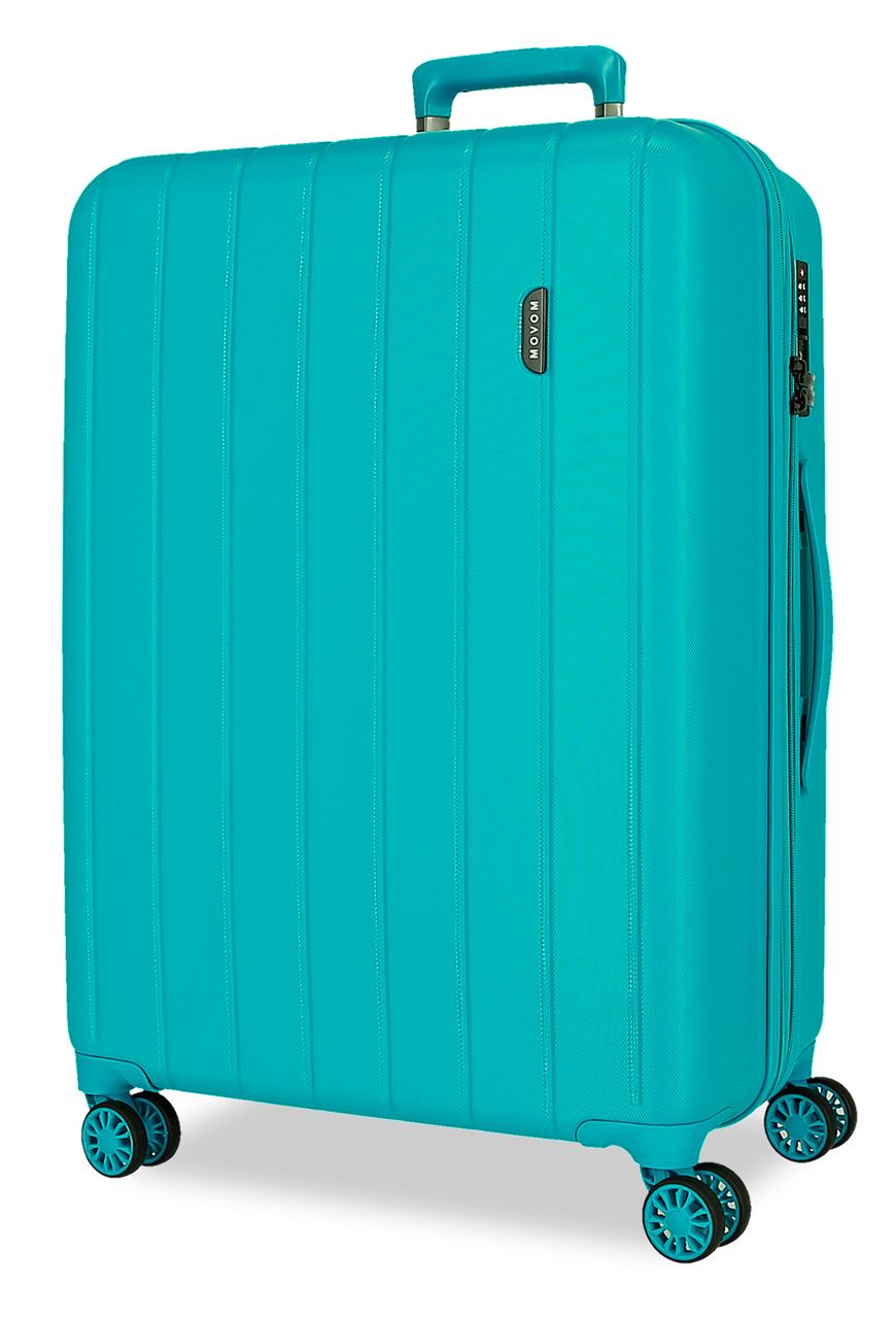 531926C TROLLEY ABS 68CM. C/EXP. 4R. MOVOM WOOD TURQUOISE VOIR