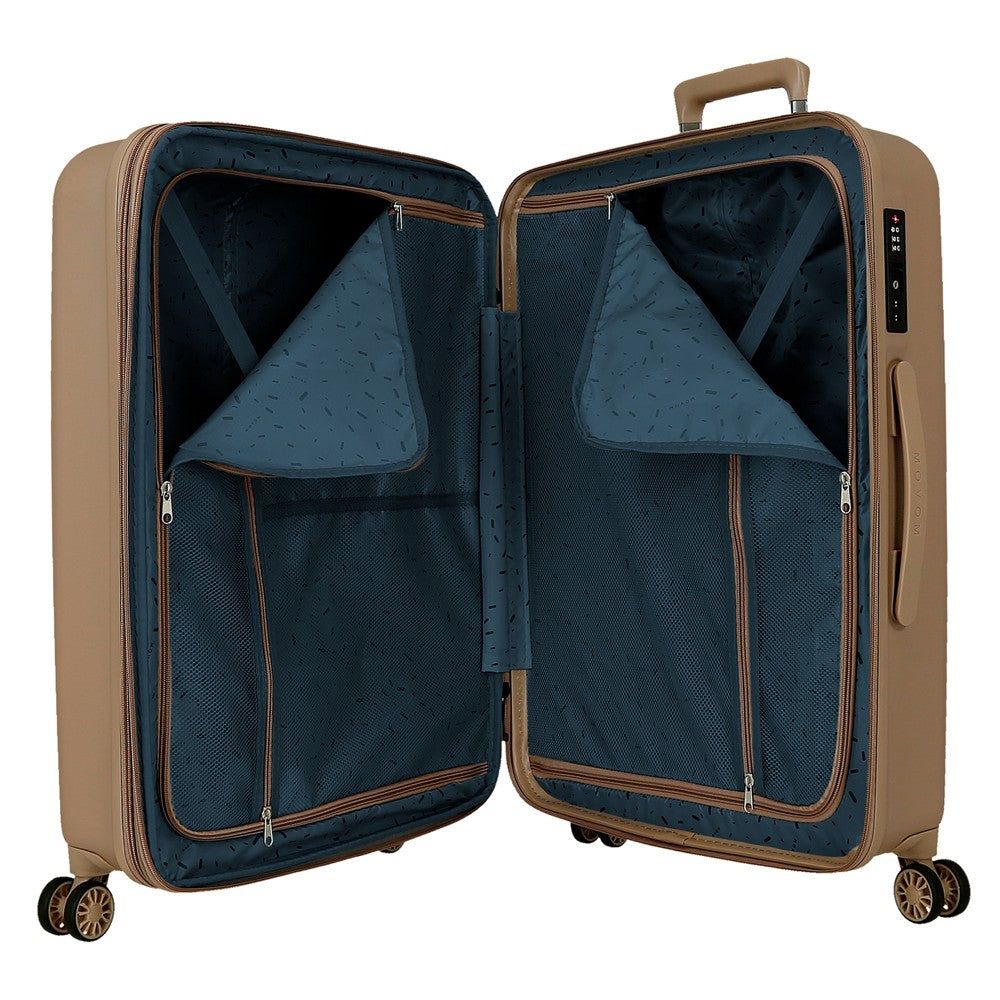 5319365 TROLLEY ABS 78cm. C/EXP. 4R. MOVOM WOOD CHAMPAGNE