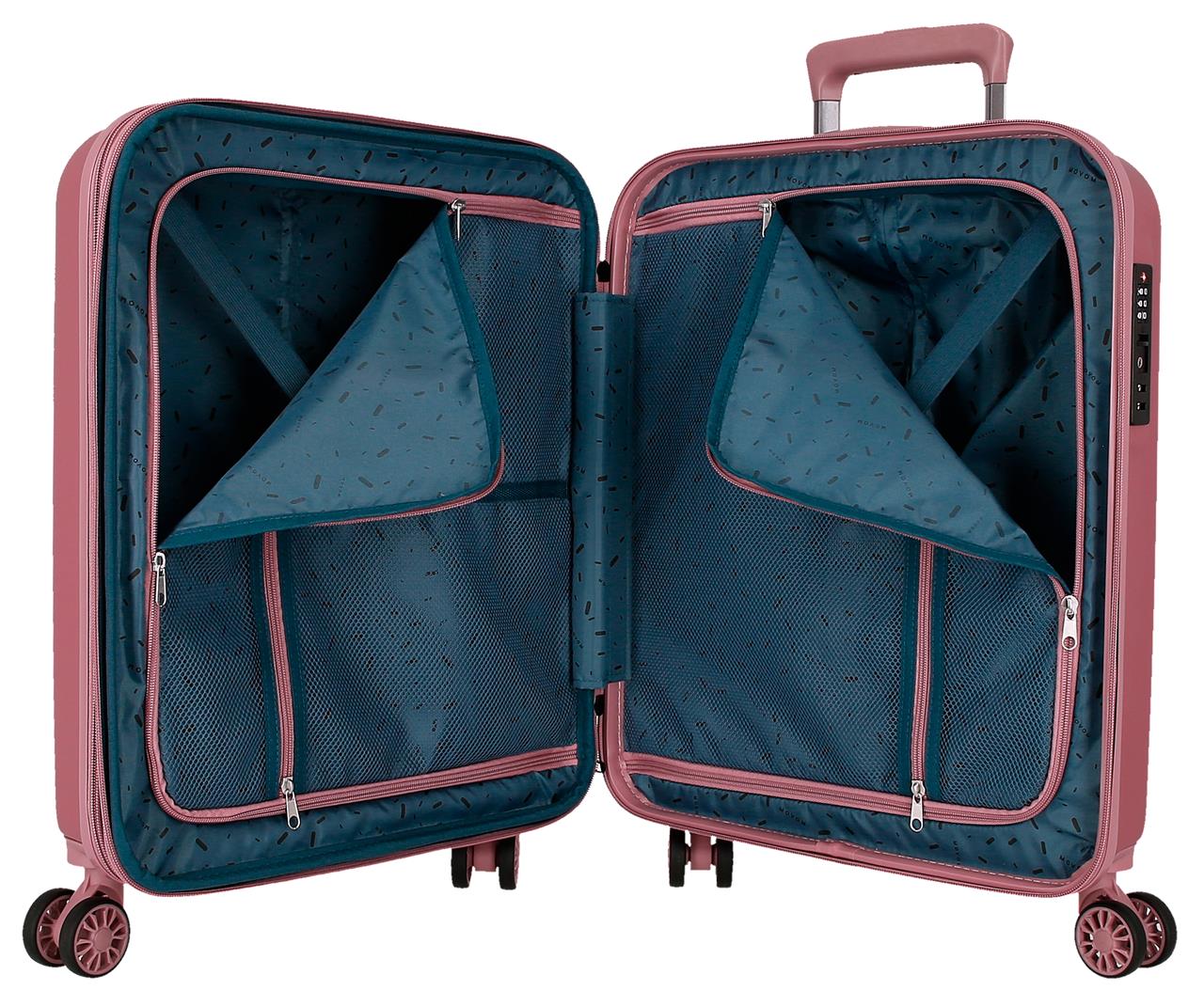 531846D SET/3 TROLLEY ABS 55-68-78CM. C/EXP. 4R. WOOD ROSA