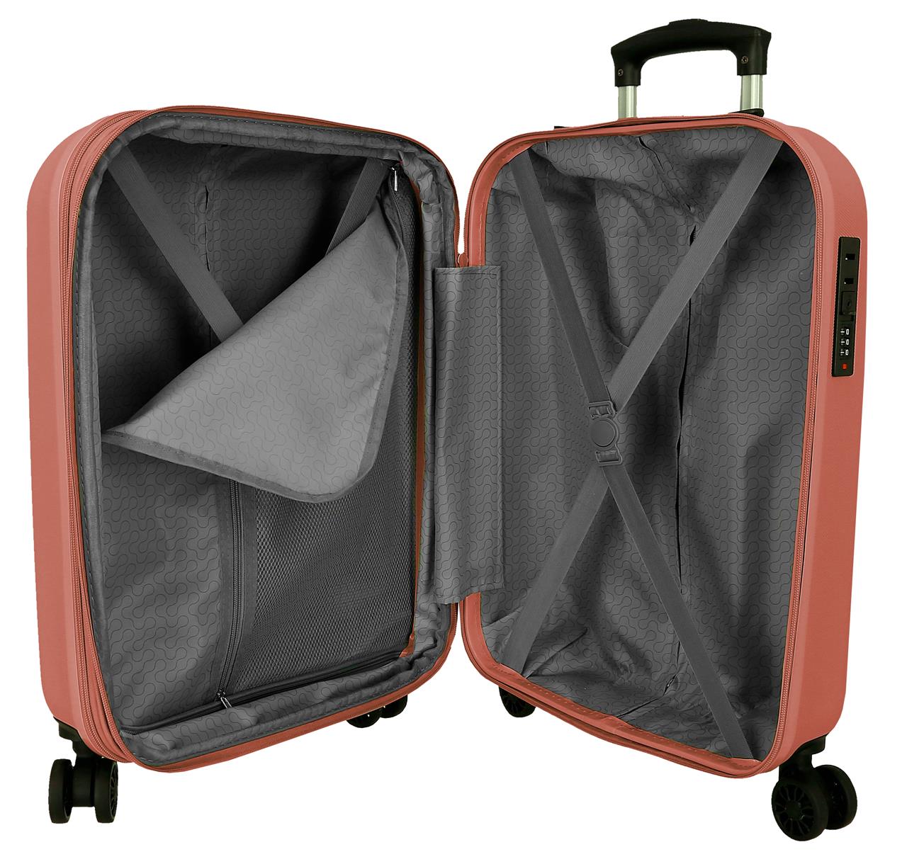 5428627 TROLLEY ABS 55CM. C/EXP. 4R. RR MENORCA NUDE