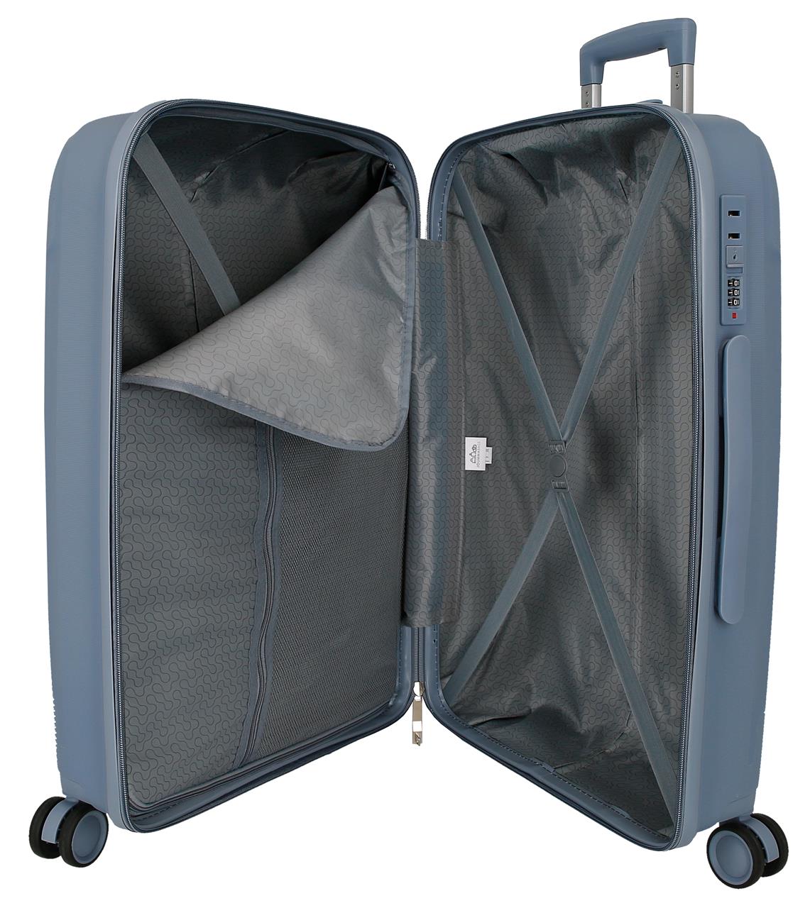 5499322 TROLLEY PP 75CM. 4R. RR BAAN LICHTBLAUW