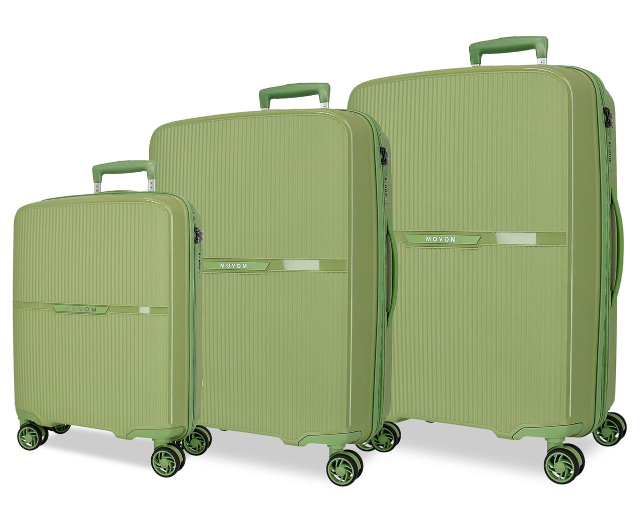 5519424 SET/3 TROLLEY PP. 56-66-76CM. 4R. MOVOM MOON VERDE