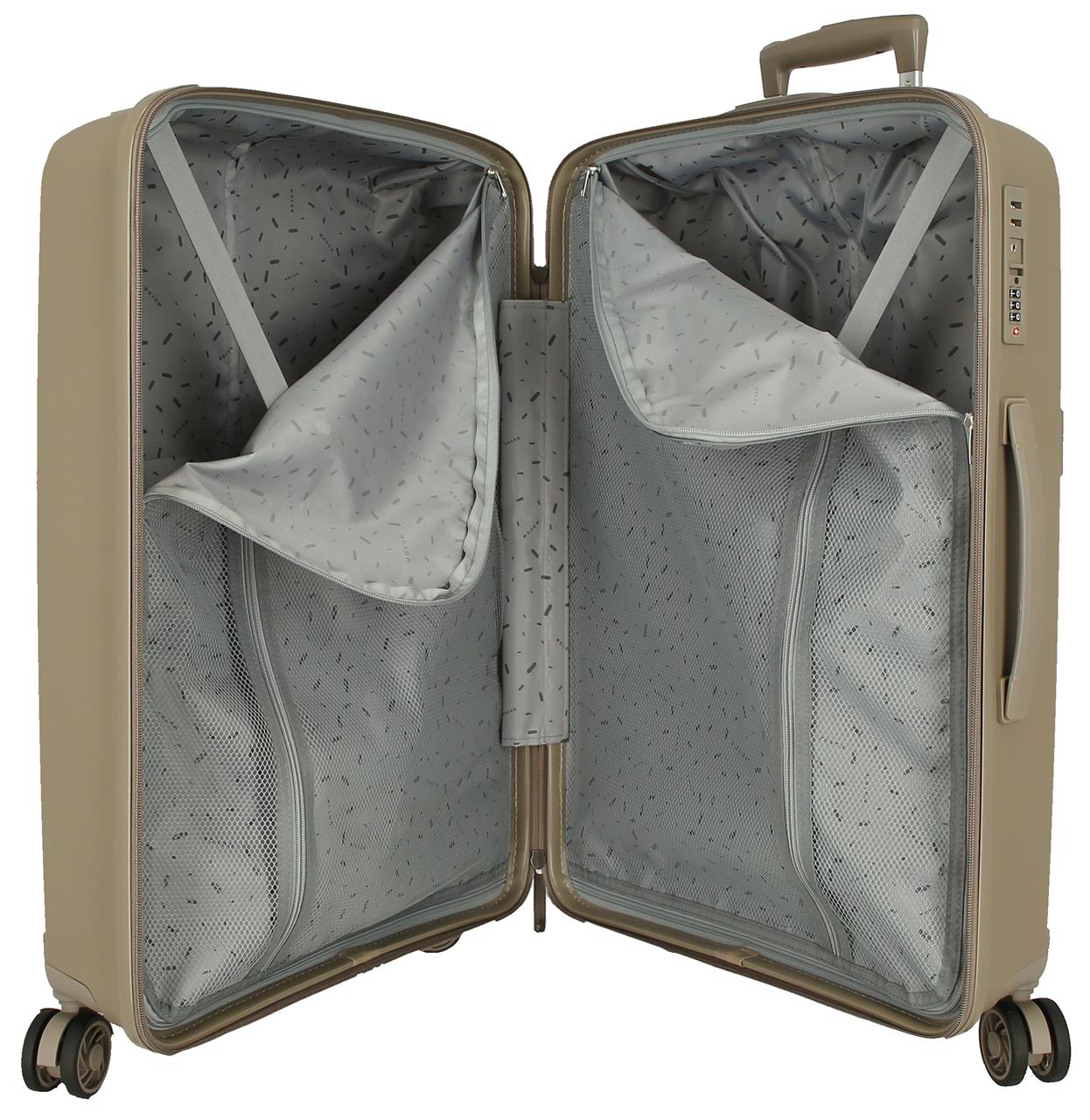 5519425 SET/3 TROLLEY PP. 56-66-76cm. 4R. MOVOM KUU TAUPE