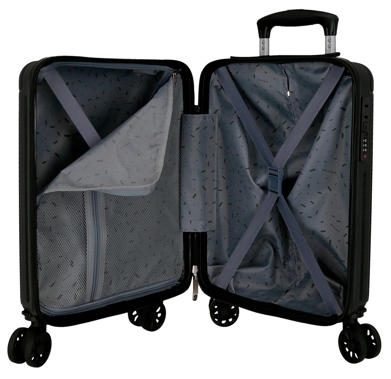 5556320 TROLLEY ABS 40CM. 4R. VERWIJDERBAAR. MOVOM ZWART HOUT