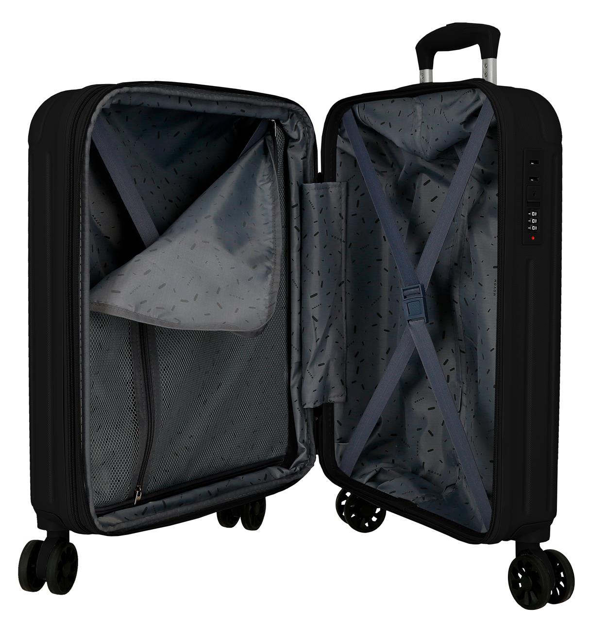 5558620 TROLLEY ABS 55CM. C/EXP. 4R. MOVOM BLACK TIMBER