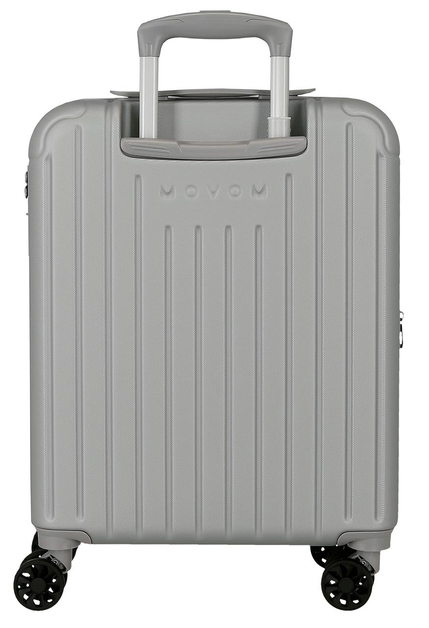 5558622 TROLLEY ABS 55CM. C/EXP. 4R. MOVOM SILBERNES HOLZ