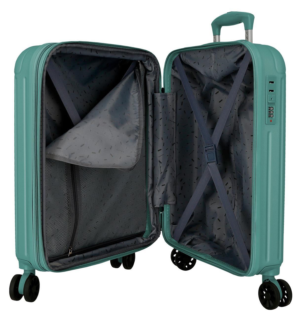 5558623 TROLLEY ABS 55CM. C/EXP. 4R. MOVOM TURQUOISE HOUT
