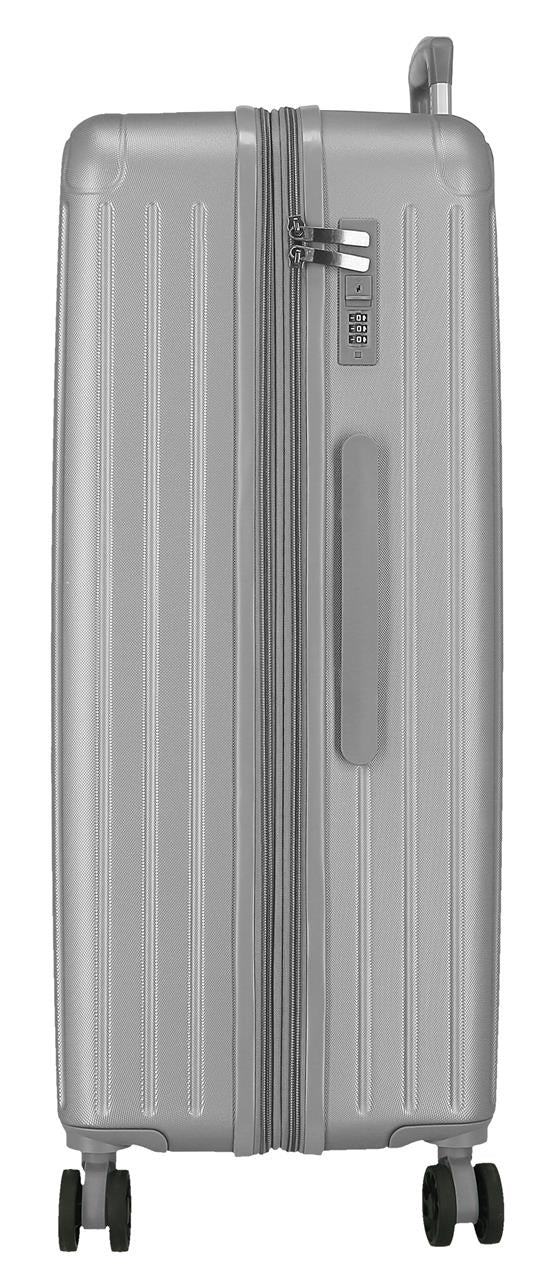 5559322 TROLLEY ABS 78CM. C/EXP. 4R. MOVOM ZILVEREN HOUT