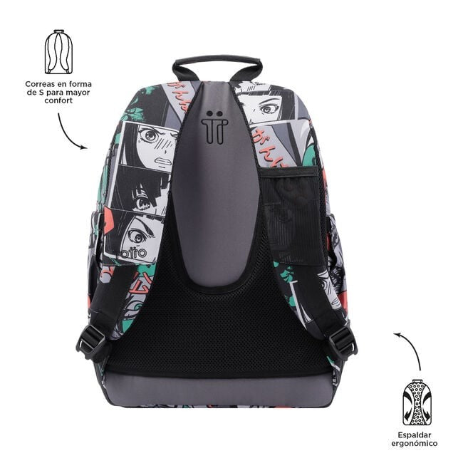 TOTTO Sac à dos scolaire - Crayoles- Print 4yn- manga