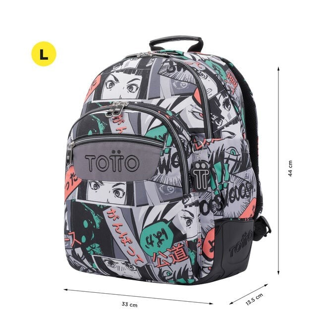 TOTTO Sac à dos scolaire - Crayoles- Print 4yn- manga