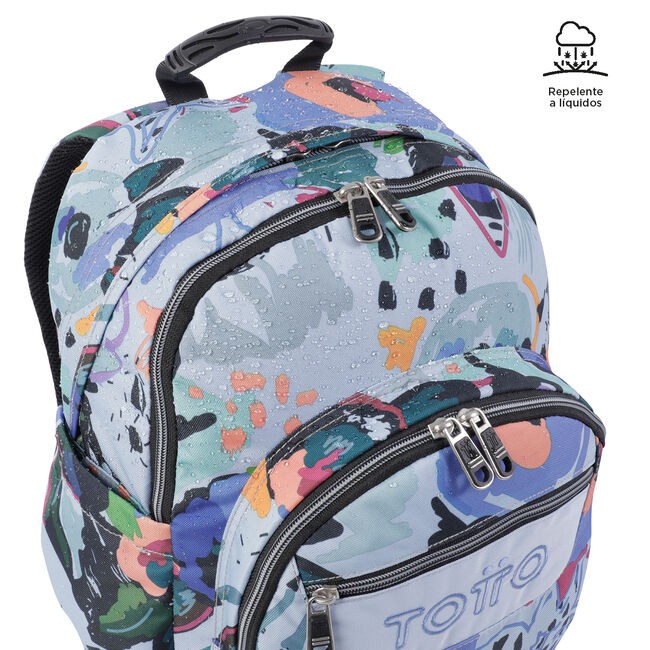 TOTTO Schul -Rucksack - Crayoles- 4H1- Blumen-Leinwand