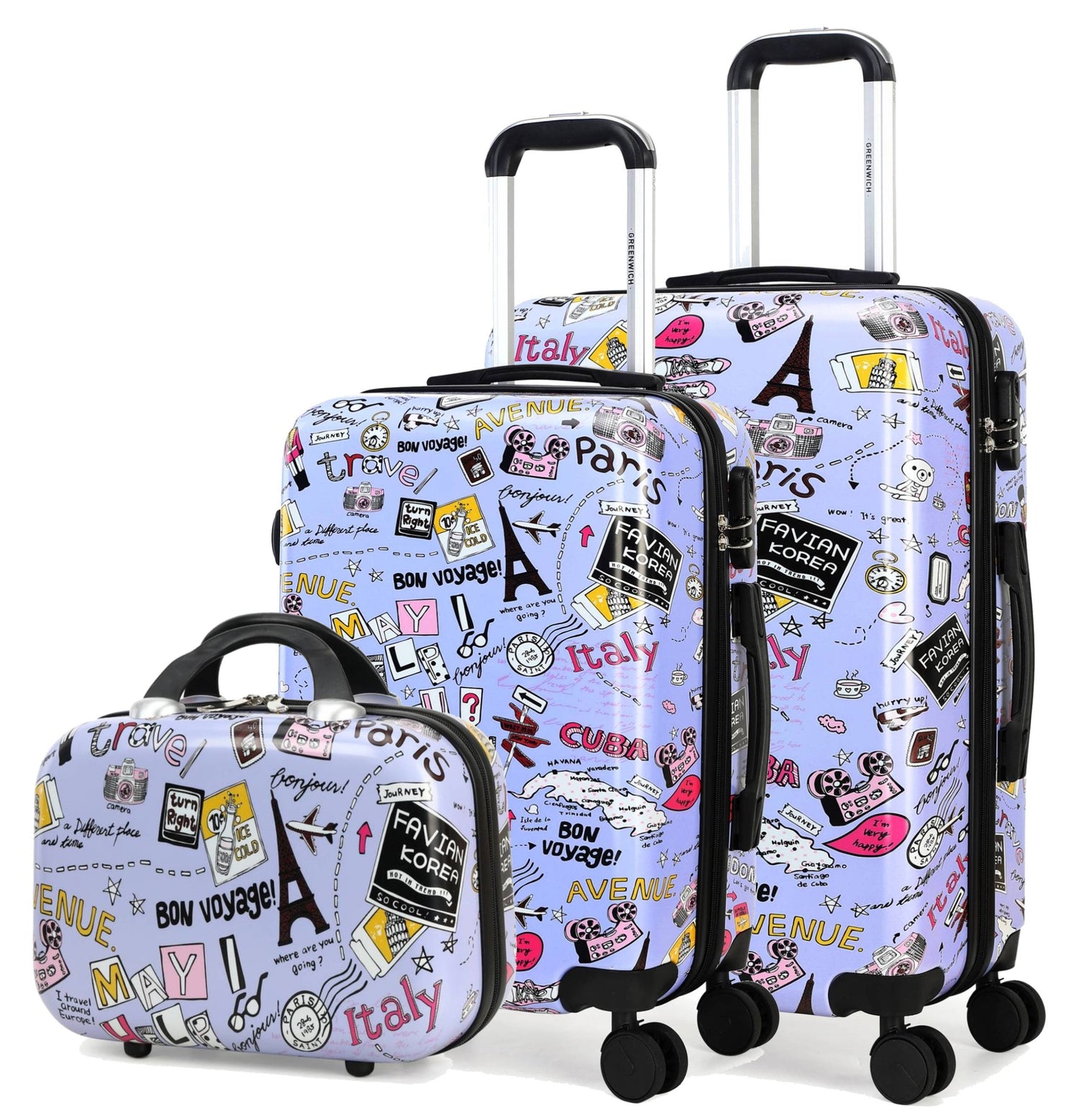 Greenwich Dois jogos de mala Maracaibo Mediana + pequeno + Neceser