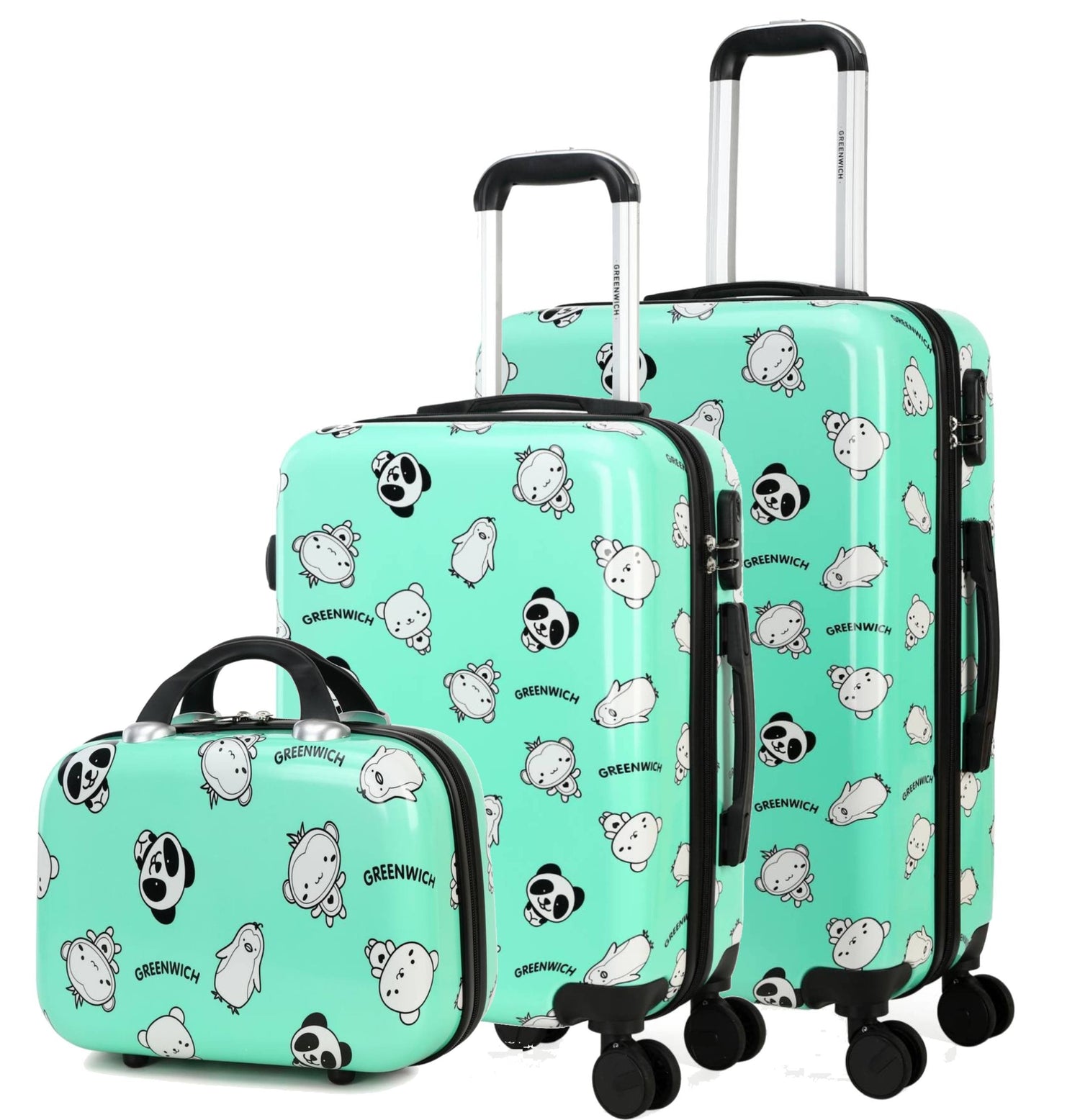 Kahden mediaanin matkalaukun peli + pieni + Neceser ANIMALS