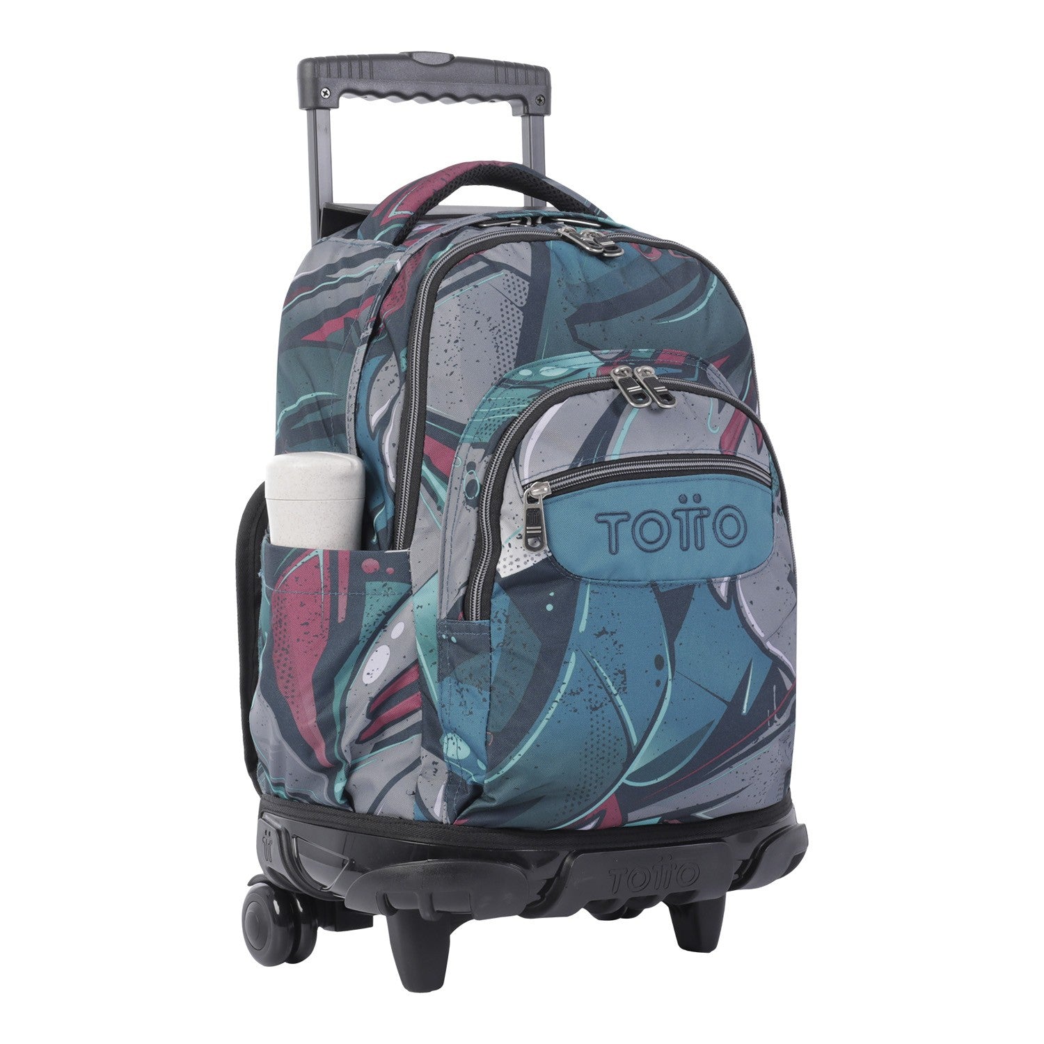 TOTTO Zaino scolastico con ruote - linee - 4y7 tela Eco-Friendly