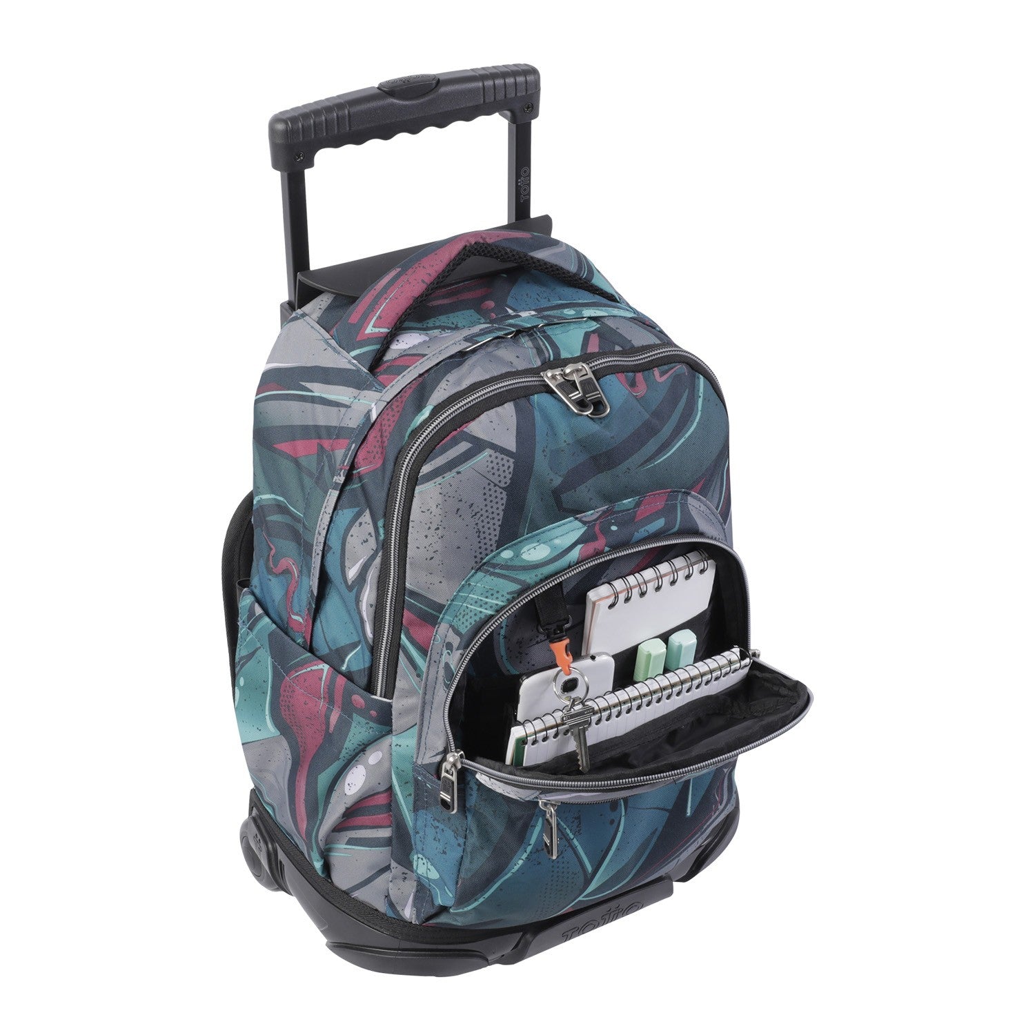 TOTTO Zaino scolastico con ruote - linee - 4y7 tela Eco-Friendly