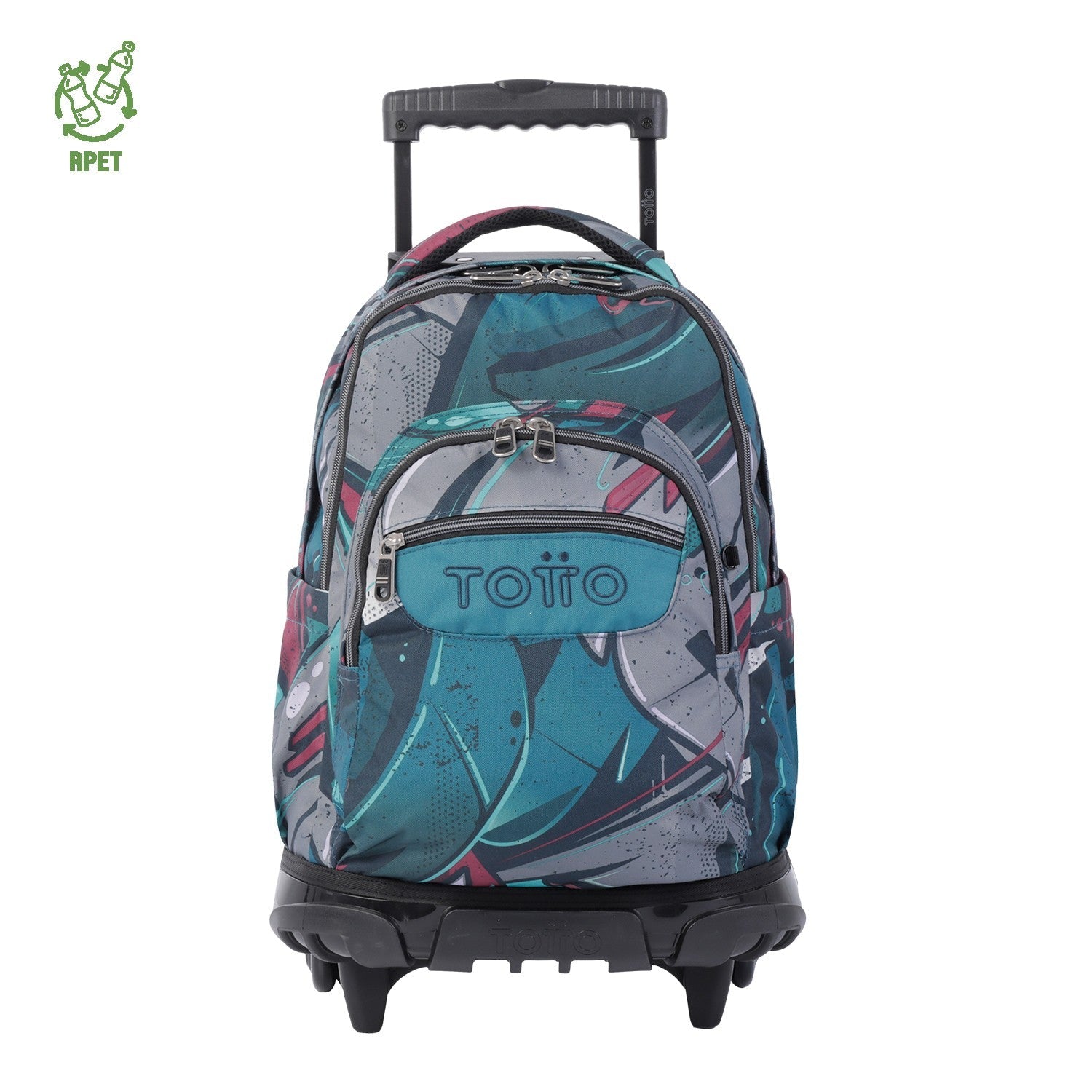 TOTTO Zaino scolastico con ruote - linee - 4y7 tela Eco-Friendly