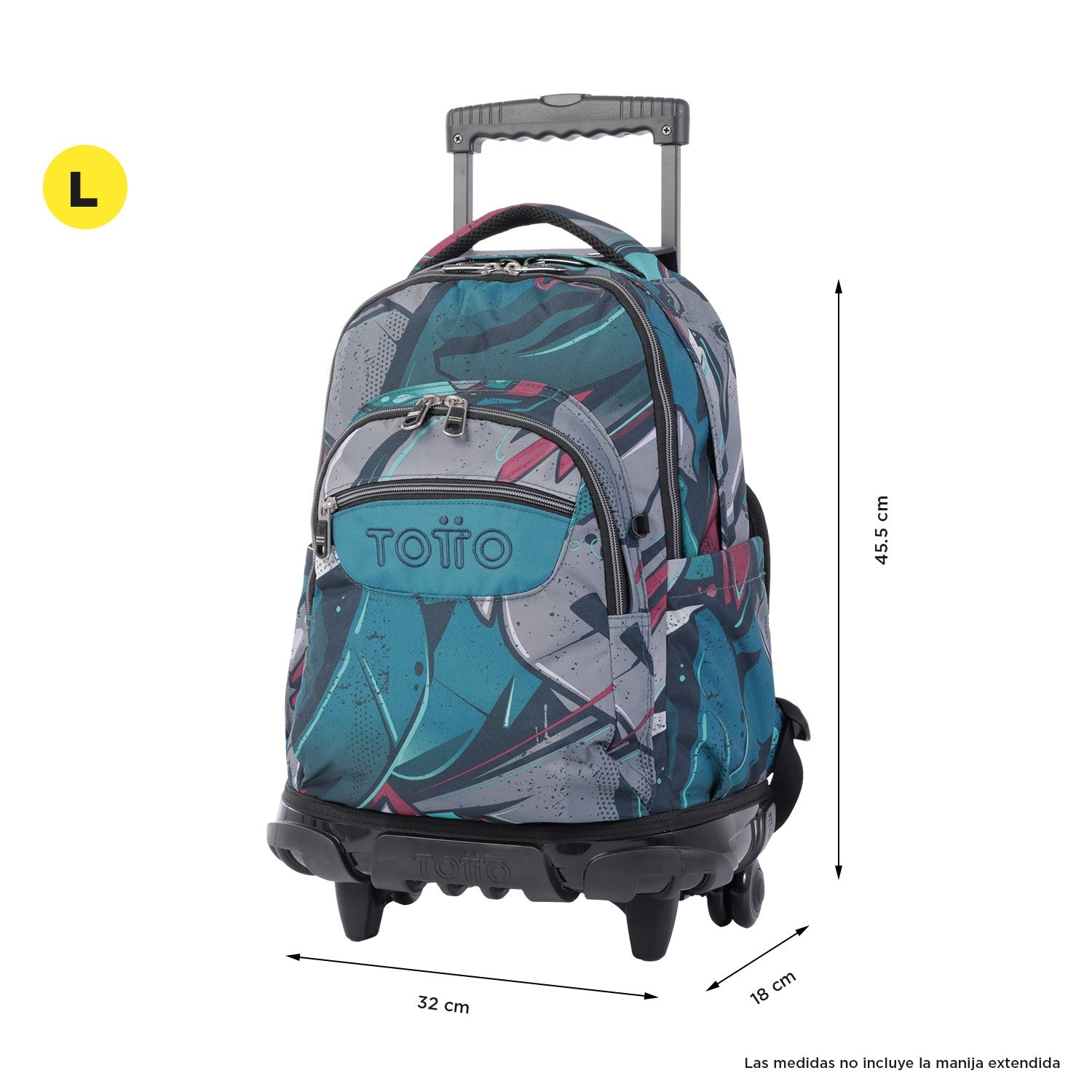 TOTTO Zaino scolastico con ruote - linee - 4y7 tela Eco-Friendly