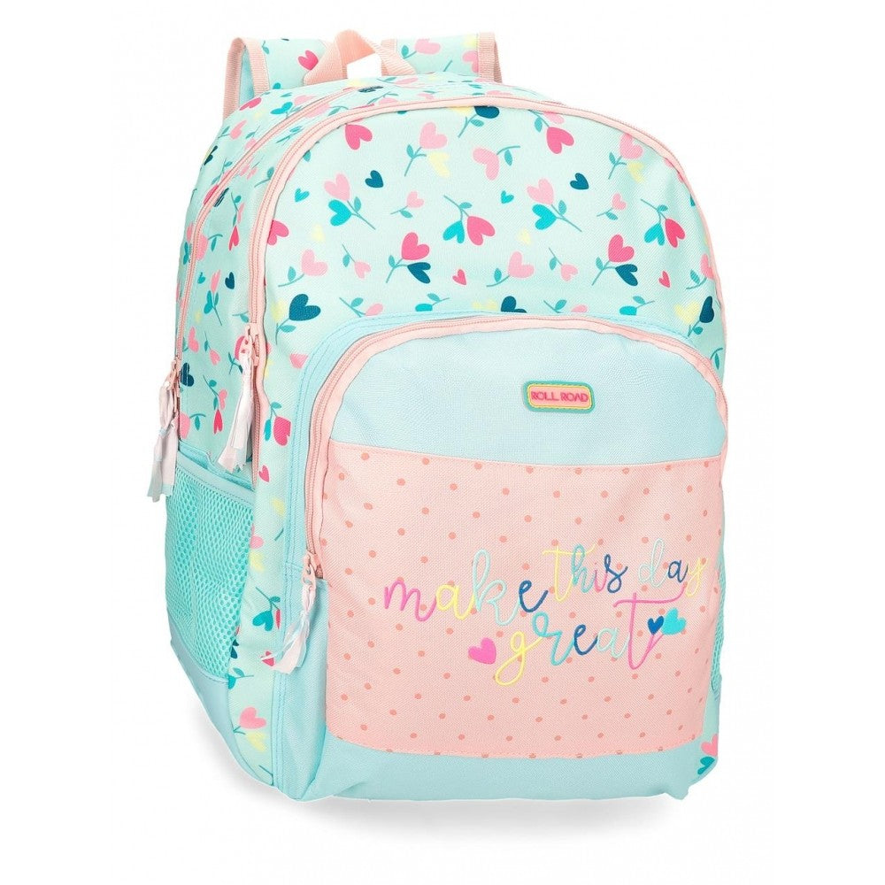 School backpack Roll Road Queen of hearts Two compartments adaptable to car