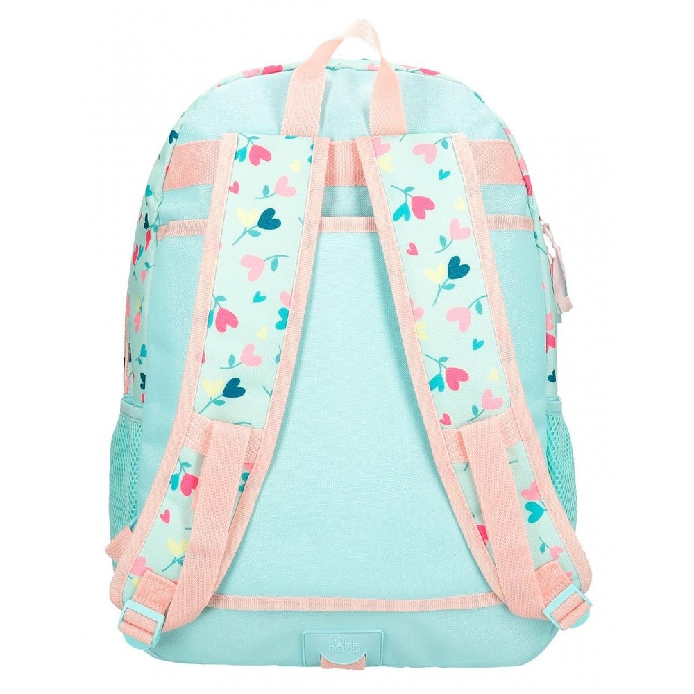 School backpack Roll Road Queen of hearts Two compartments adaptable to car