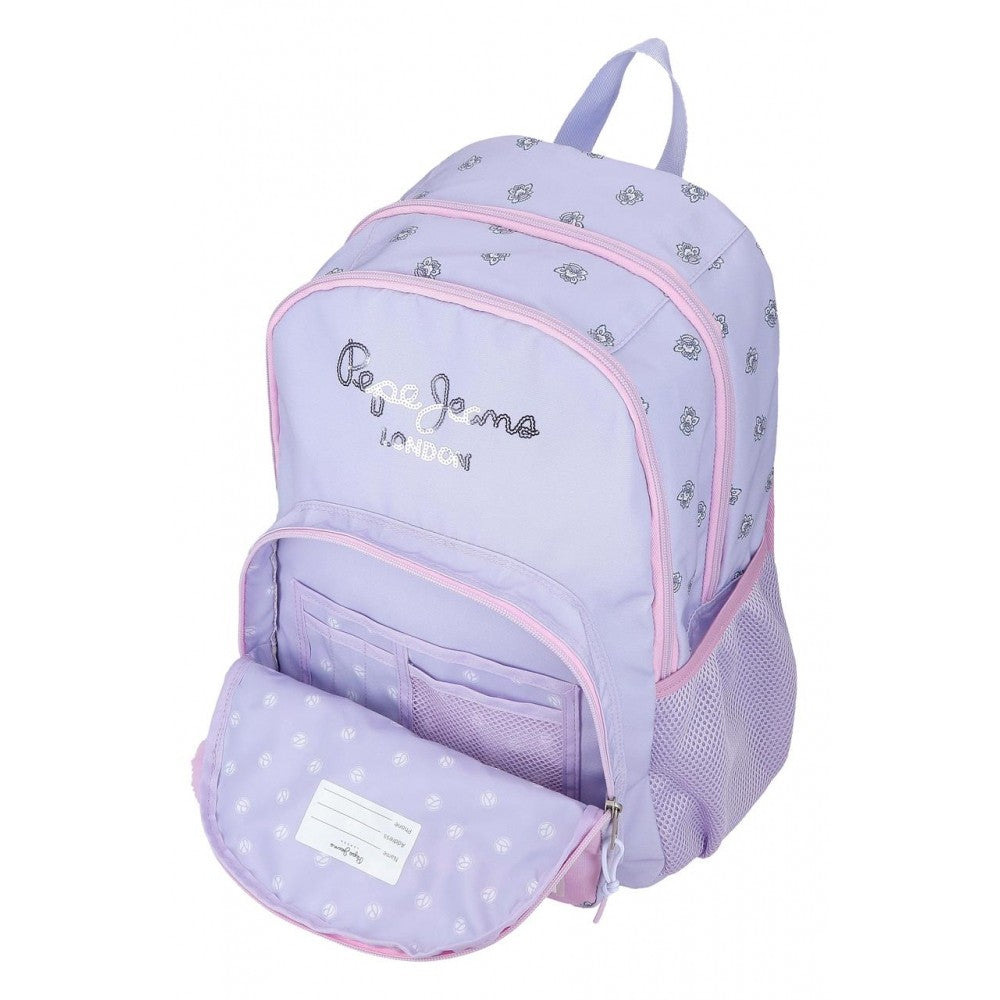 Mochila Pepe Jeans Becca Dois compartimentos 44 cm adaptáveis ao carro